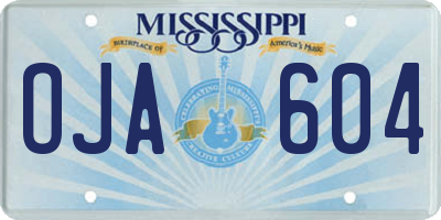 MS license plate OJA604