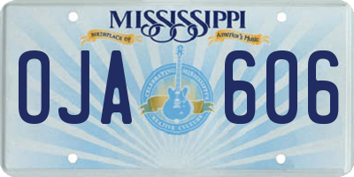 MS license plate OJA606