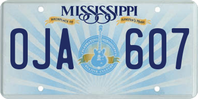 MS license plate OJA607