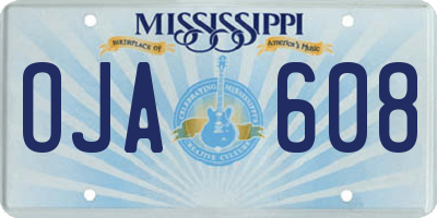 MS license plate OJA608