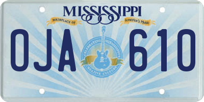 MS license plate OJA610