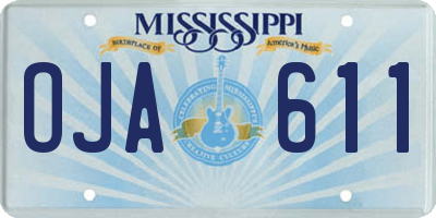 MS license plate OJA611