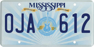 MS license plate OJA612