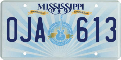 MS license plate OJA613