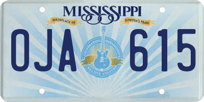 MS license plate OJA615