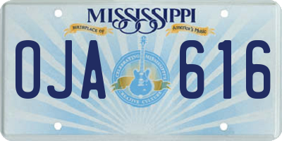 MS license plate OJA616