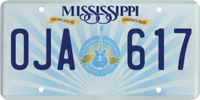 MS license plate OJA617