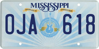 MS license plate OJA618