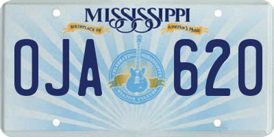 MS license plate OJA620