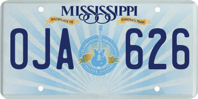 MS license plate OJA626
