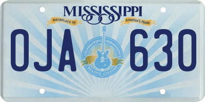 MS license plate OJA630