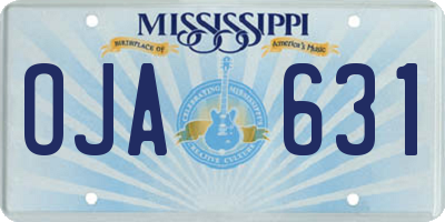 MS license plate OJA631