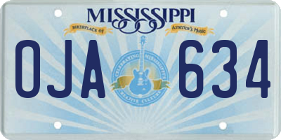 MS license plate OJA634