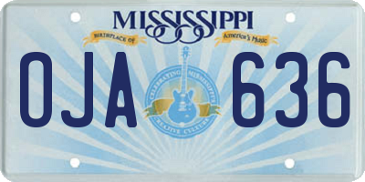 MS license plate OJA636