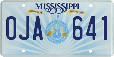 MS license plate OJA641