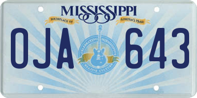 MS license plate OJA643