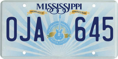 MS license plate OJA645
