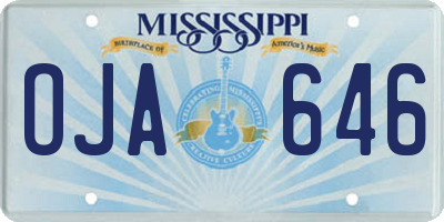 MS license plate OJA646