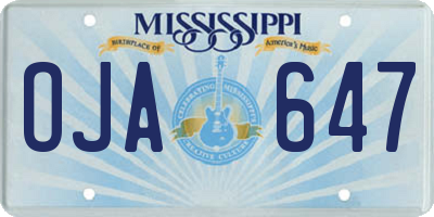 MS license plate OJA647