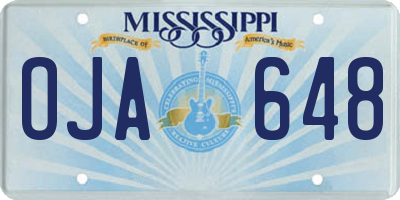 MS license plate OJA648