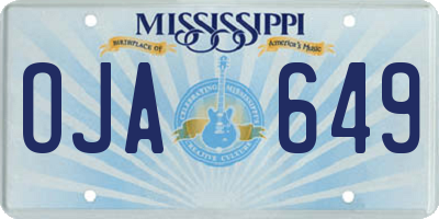 MS license plate OJA649