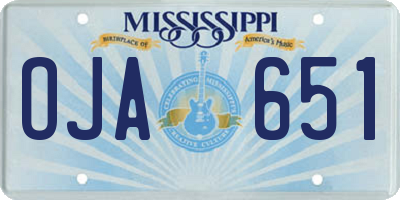 MS license plate OJA651