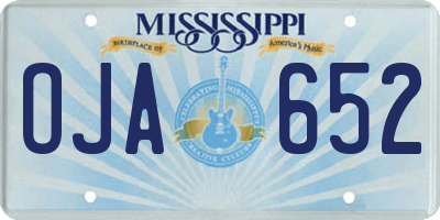 MS license plate OJA652
