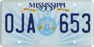 MS license plate OJA653