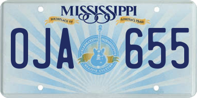 MS license plate OJA655