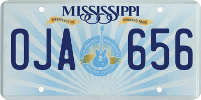 MS license plate OJA656