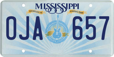 MS license plate OJA657