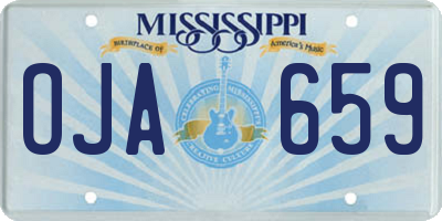 MS license plate OJA659