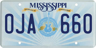 MS license plate OJA660