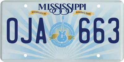 MS license plate OJA663