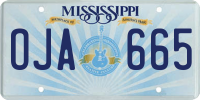 MS license plate OJA665