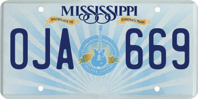 MS license plate OJA669