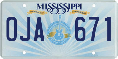 MS license plate OJA671
