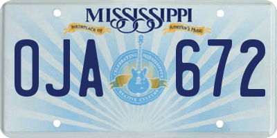 MS license plate OJA672