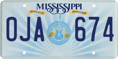 MS license plate OJA674