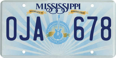 MS license plate OJA678