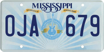 MS license plate OJA679