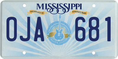 MS license plate OJA681