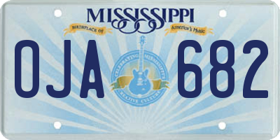 MS license plate OJA682