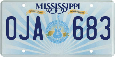MS license plate OJA683