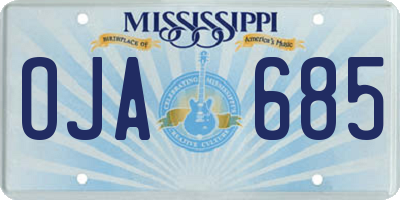 MS license plate OJA685