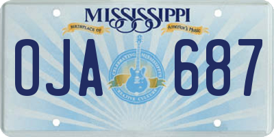 MS license plate OJA687