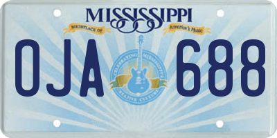 MS license plate OJA688