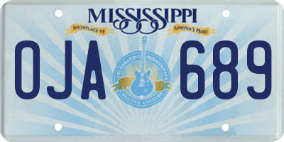 MS license plate OJA689