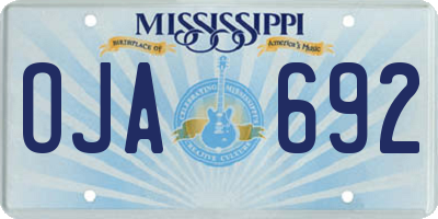 MS license plate OJA692
