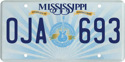 MS license plate OJA693